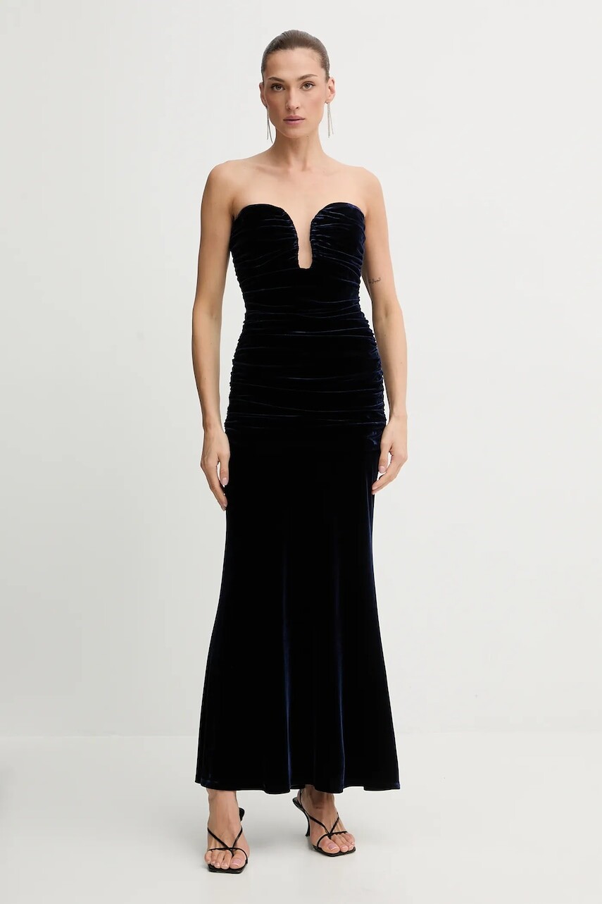 Šaty Bardot ELVIRA čierna farba, maxi, priliehavé, 59692DB