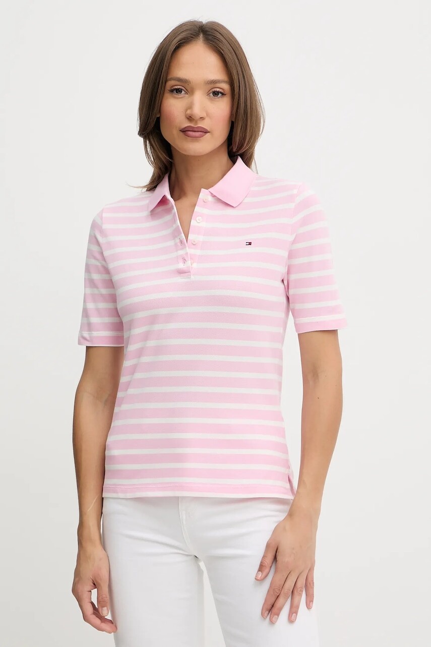 Polo tričko Tommy Hilfiger dámske, tmavomodrá farba, WW0WW43224
