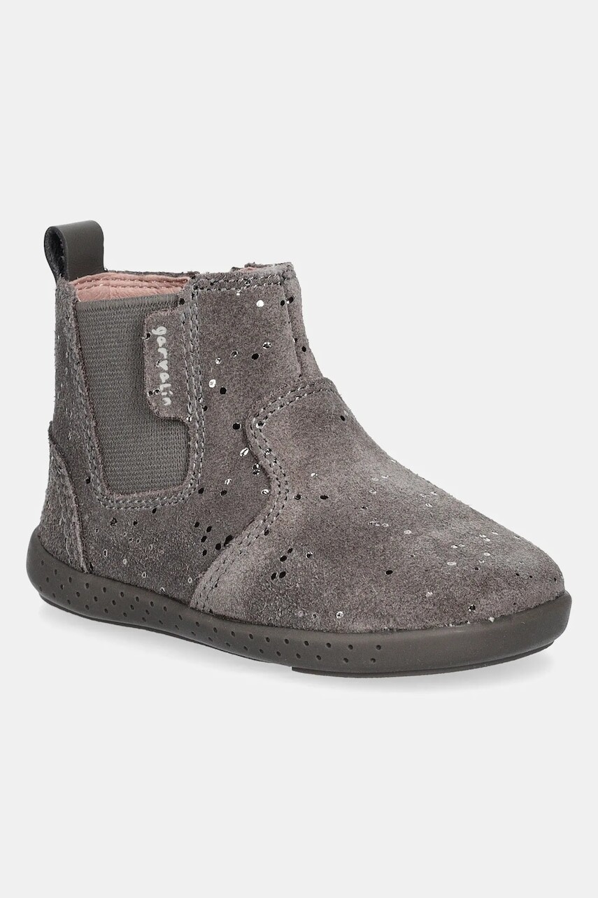 Detské semišové topánky chelsea Garvalin šedá farba, 241303