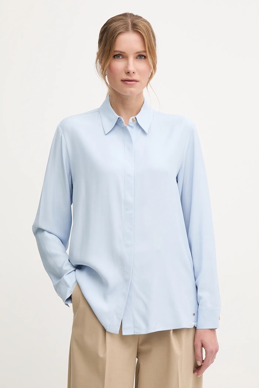 Košeľa Tommy Hilfiger dámska, voľný strih, s klasickým golierom, WW0WW44045
