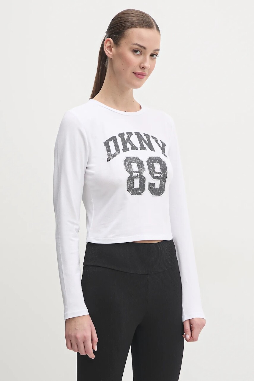 Tričko s dlhým rukávom Dkny dámske, biela farba, DP4T9979