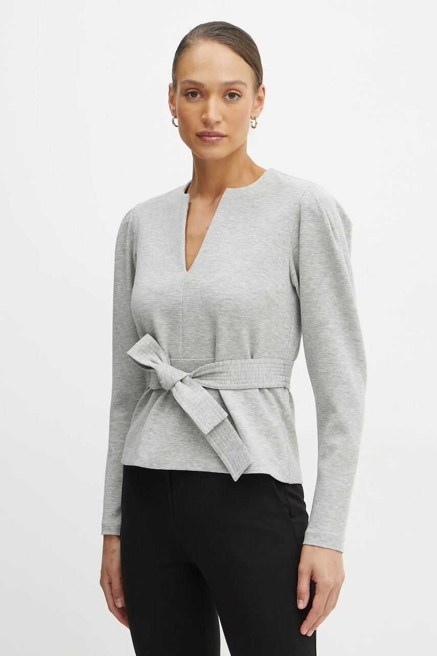 Blúzka Karl Lagerfeld dámska, šedá farba, jednofarebná, A1W20047