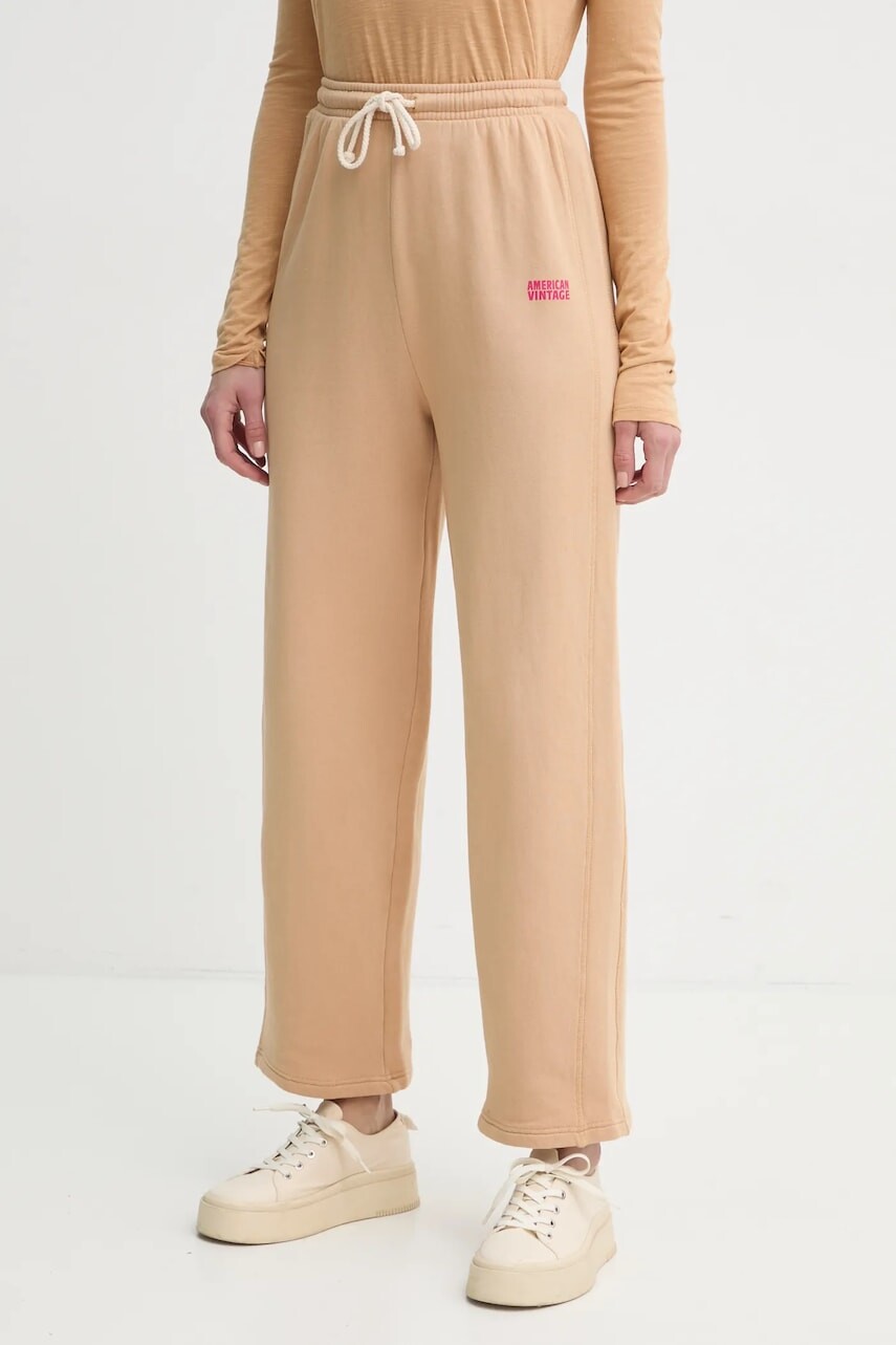 Tepláky American Vintage béžová farba, jednofarebné, IZU05AE25