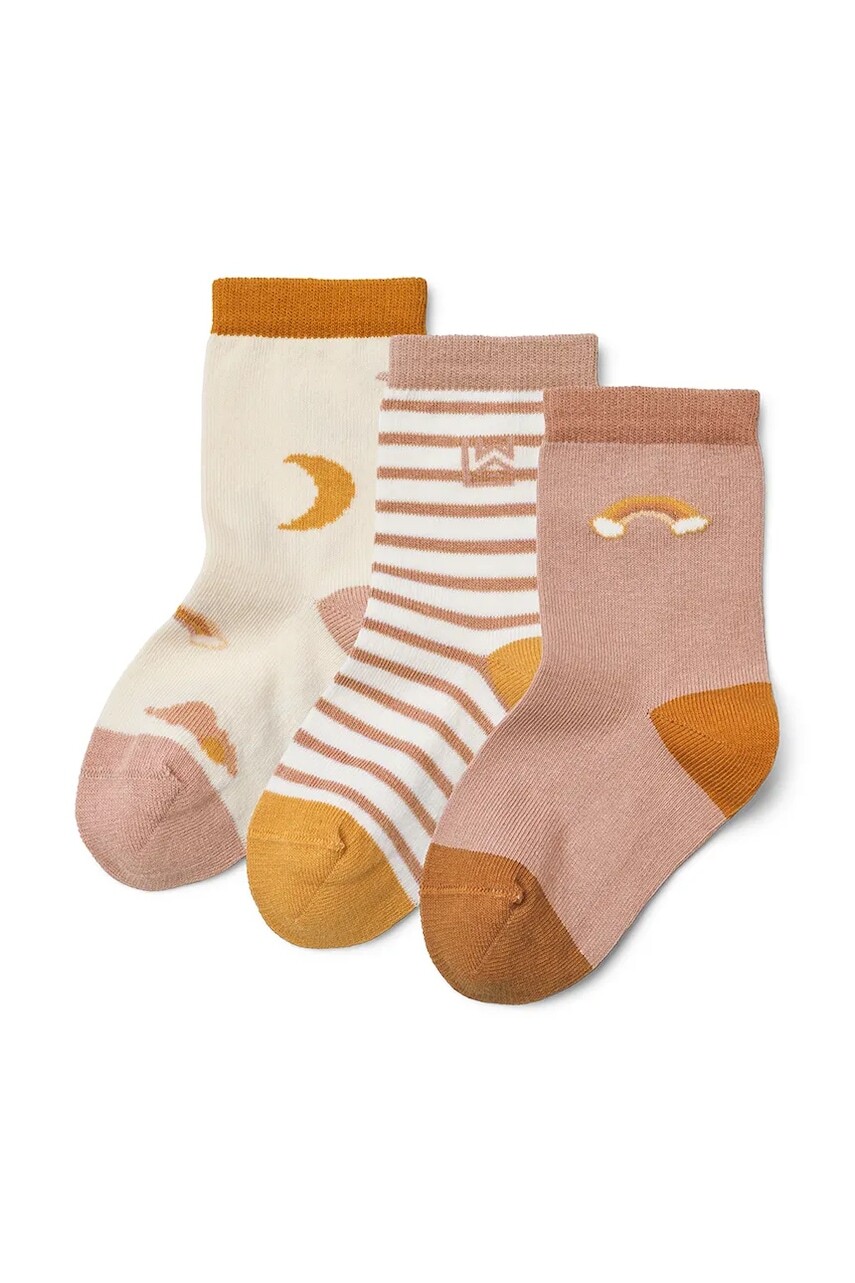 Detské ponožky Liewood Silas Socks 3-Pack 3-pak ružová farba, LW20014
