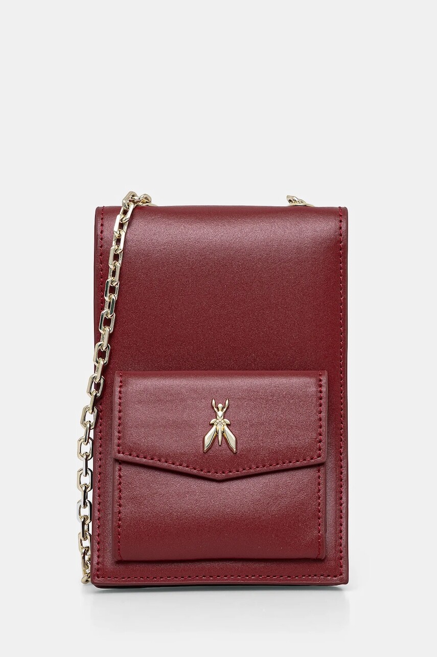 Kožená kabelka Patrizia Pepe bordová farba, 2Q0007 L061