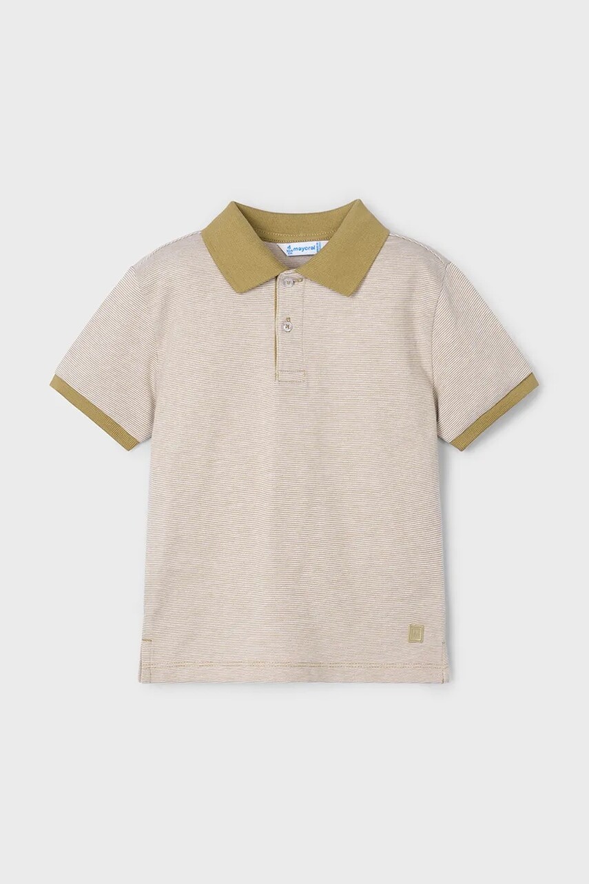 Detské polo tričko Mayoral béžová farba, jednofarebné, 3105