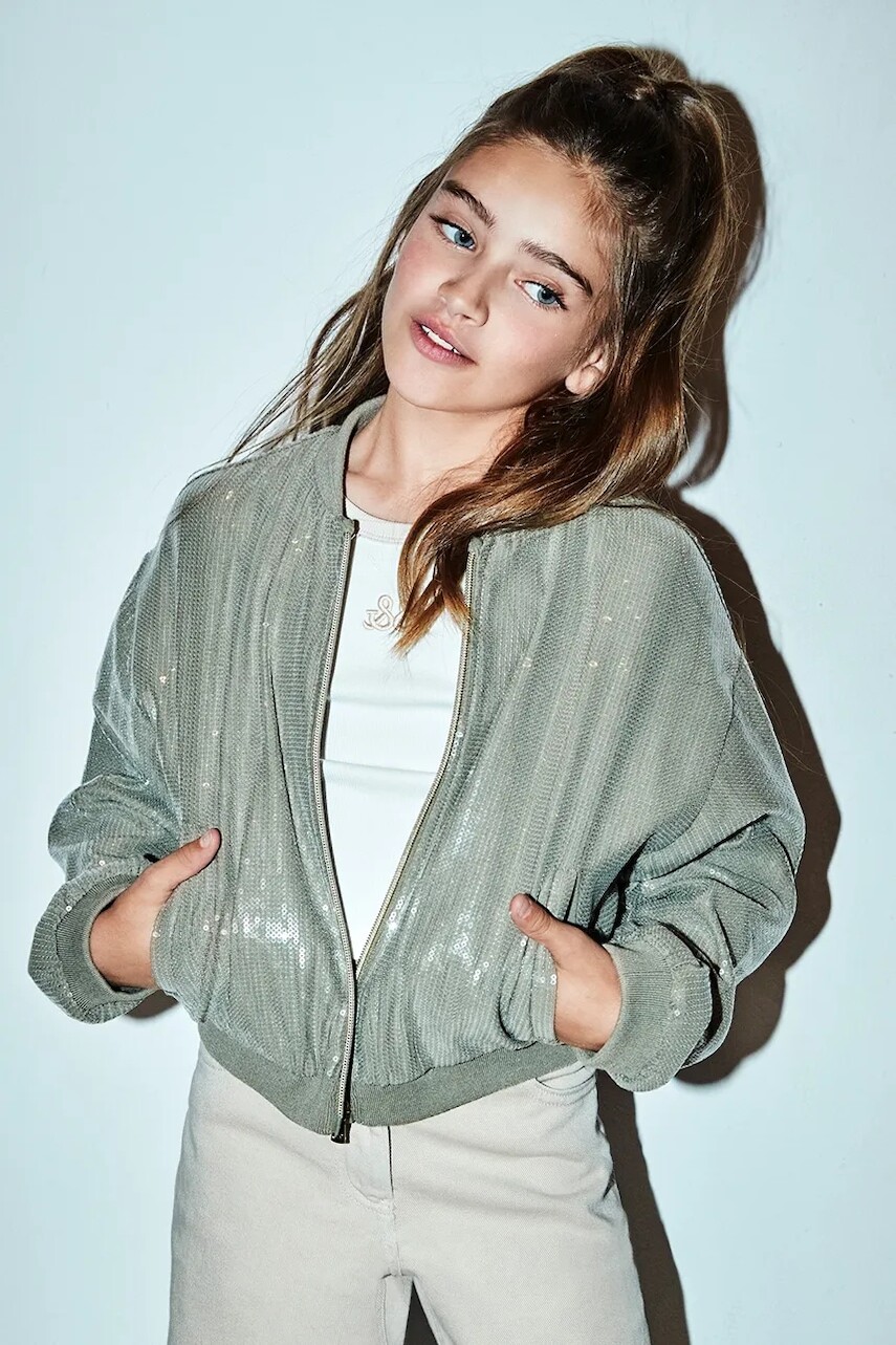 Detská bunda bomber Mayoral zelená farba, 6403