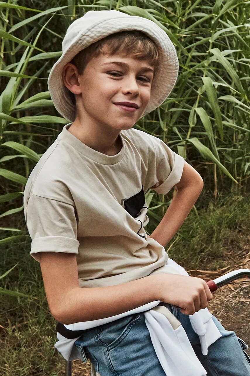 Detské tričko Mayoral béžová farba, jednofarebné, 6012