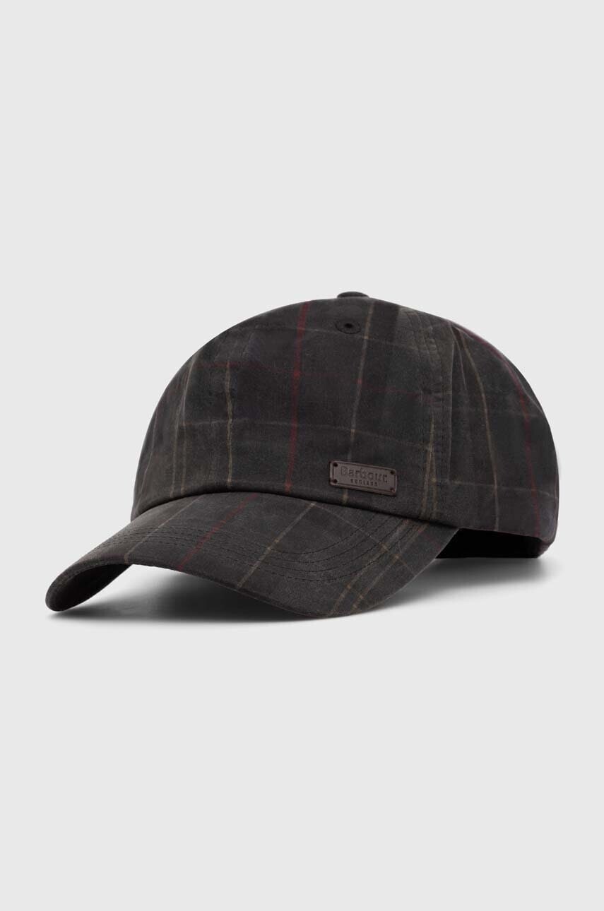 Bavlnená šiltovka Barbour Darwen Tartan Sports Cap zelená farba, vzorovaná, MHA0554