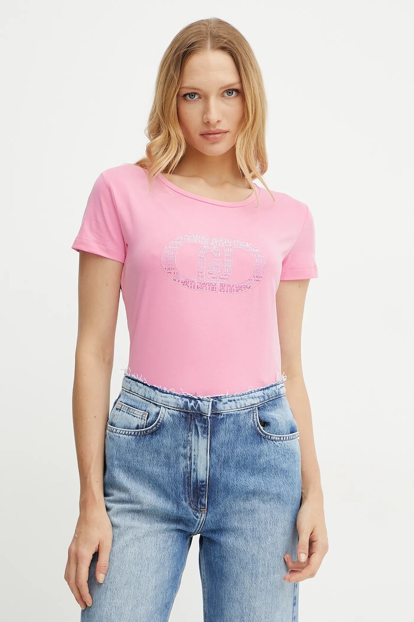 Tričko Liu Jo dámske, ružová farba, TA5173 JS003
