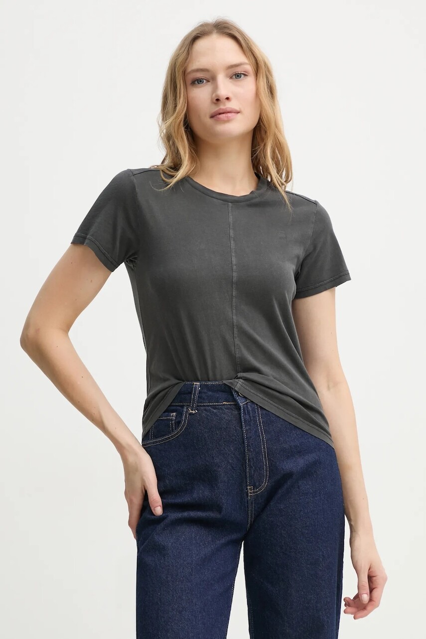 Bavlnené tričko G-Star dámske, šedá farba, D24499-B059
