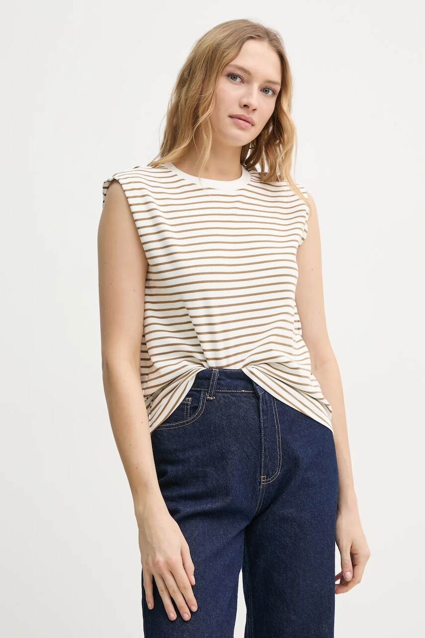 Bavlnený top G-Star béžová farba, D26073-D979