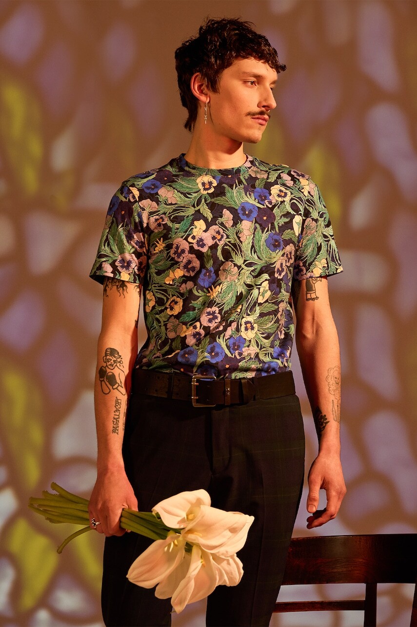 Bavlnené tričko Medicine pánske, modrá farba, vzorovaná