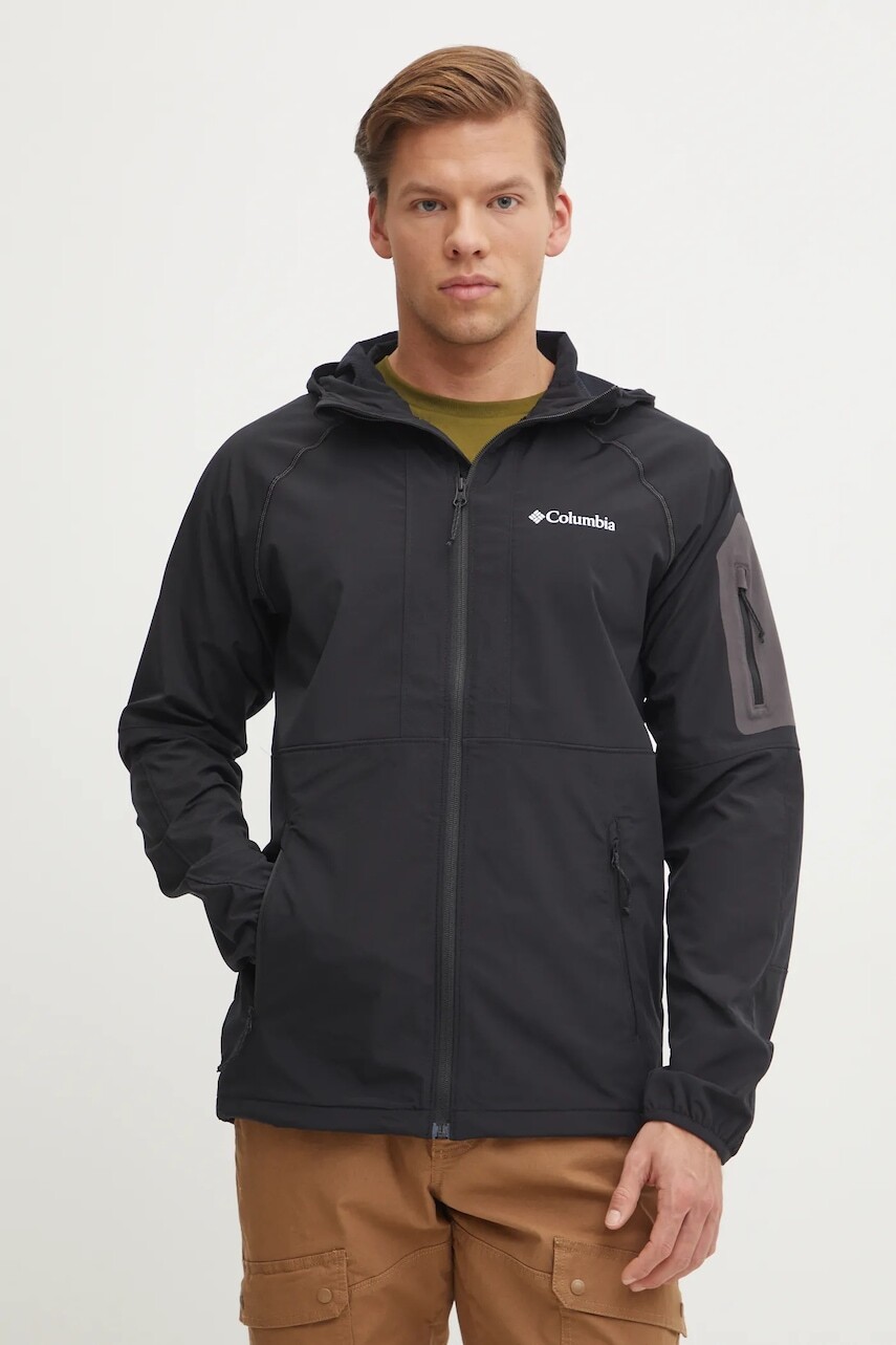 Turistická bunda Columbia Tall Heights čierna farba, 2117211