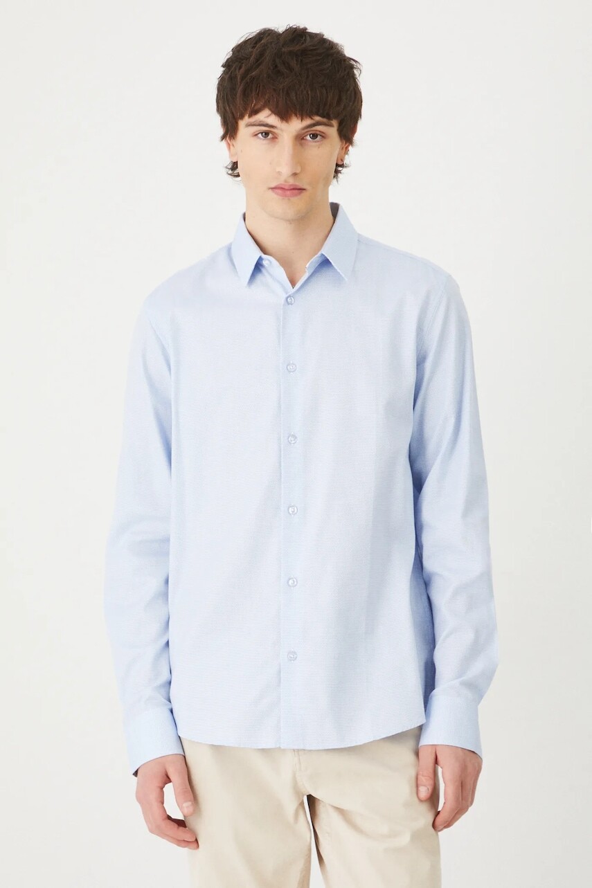 Bavlnená košeľa Medicine modrá farba, regular