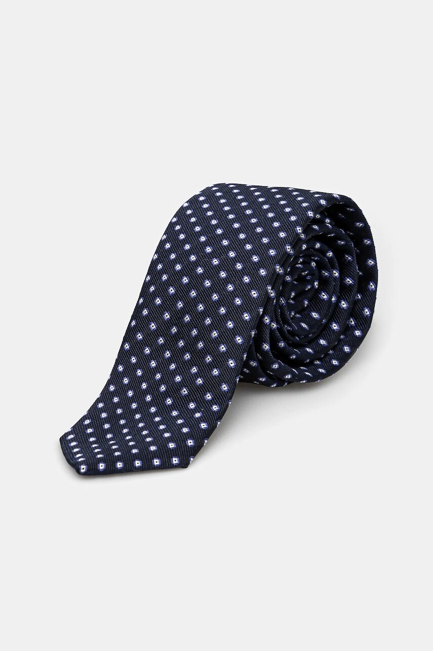 Hodvábna kravata HUGO tmavomodrá farba, 50535357
