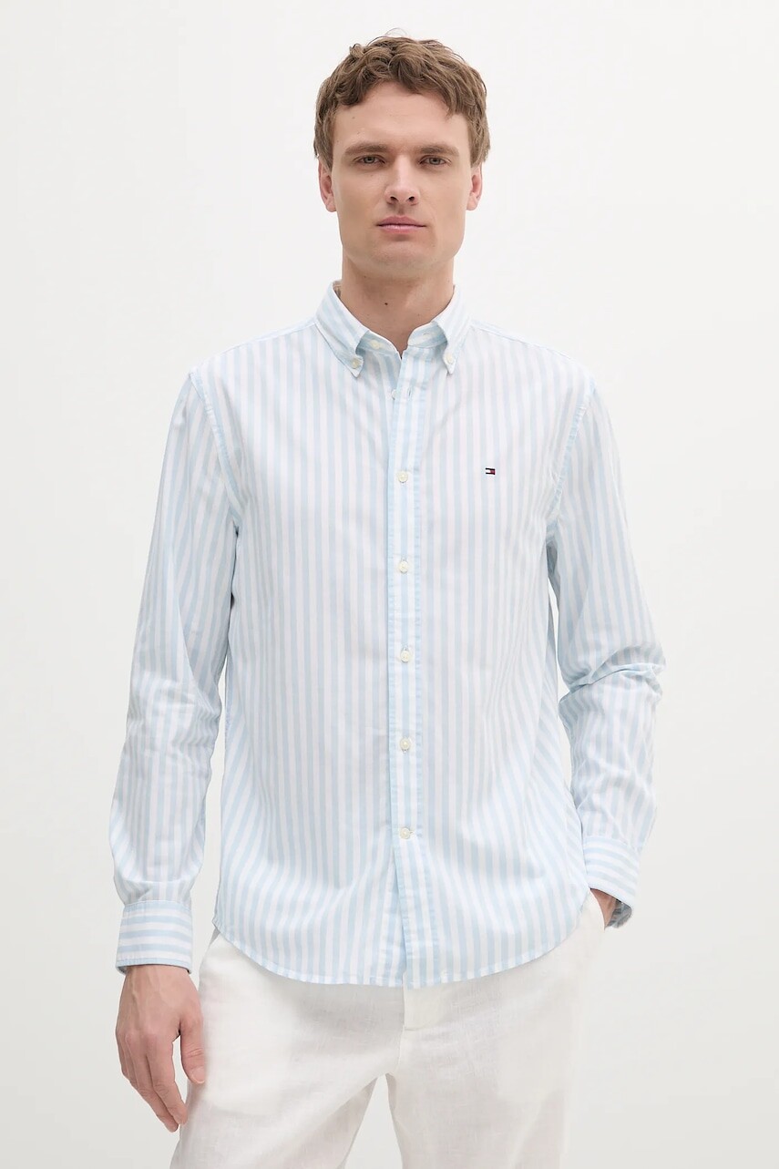 Bavlnená košeľa Tommy Hilfiger pánska, slim, s golierom button-down, MW0MW39159