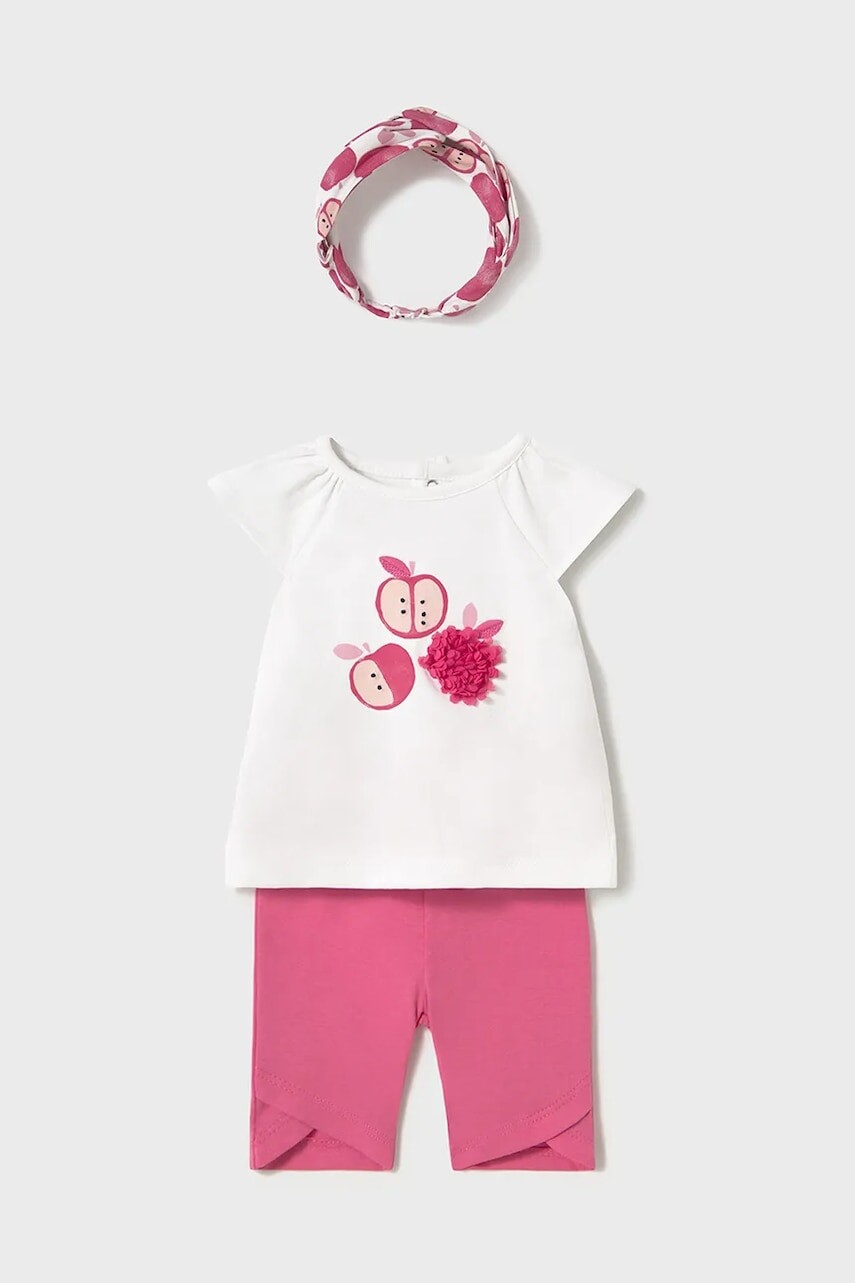 Detská bavlnená súprava Mayoral Newborn ružová farba, 1763