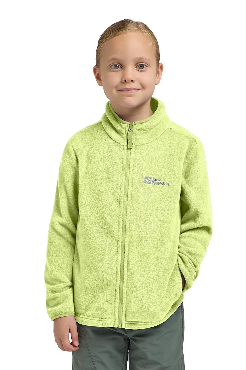 Detská mikina Jack Wolfskin TAUNUS JACKET K zelená farba, jednofarebná, 1609482