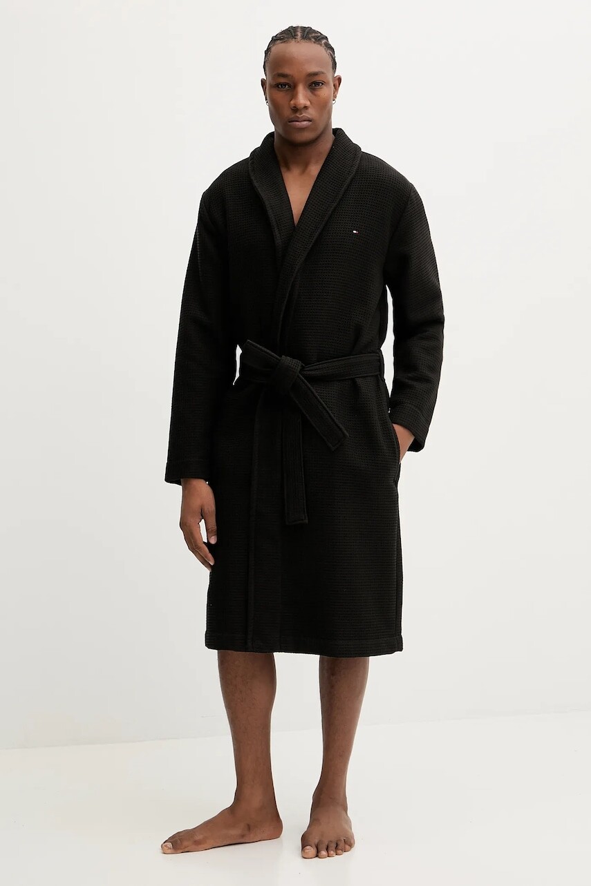 Bavlnený župan Tommy Hilfiger biela farba, UM0UM03524