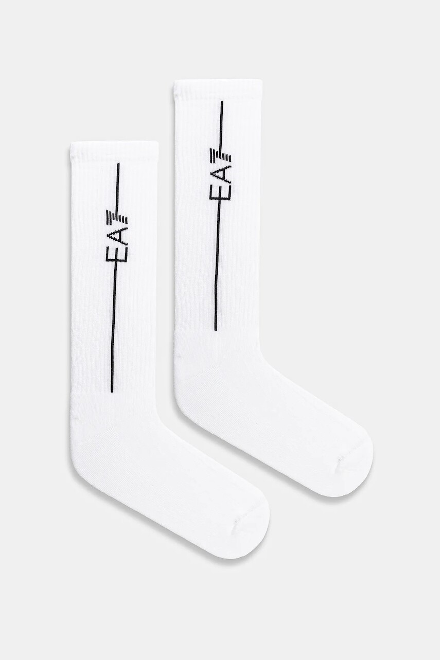 Ponožky EA7 Emporio Armani 2-pak biela farba, CC999.246002