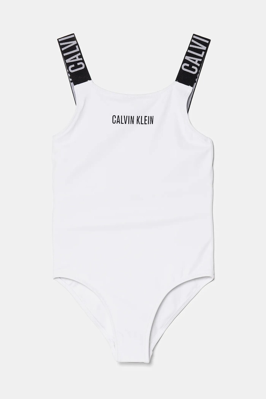 Jednodielne detské plavky Calvin Klein Jeans biela farba, KY0KY00098