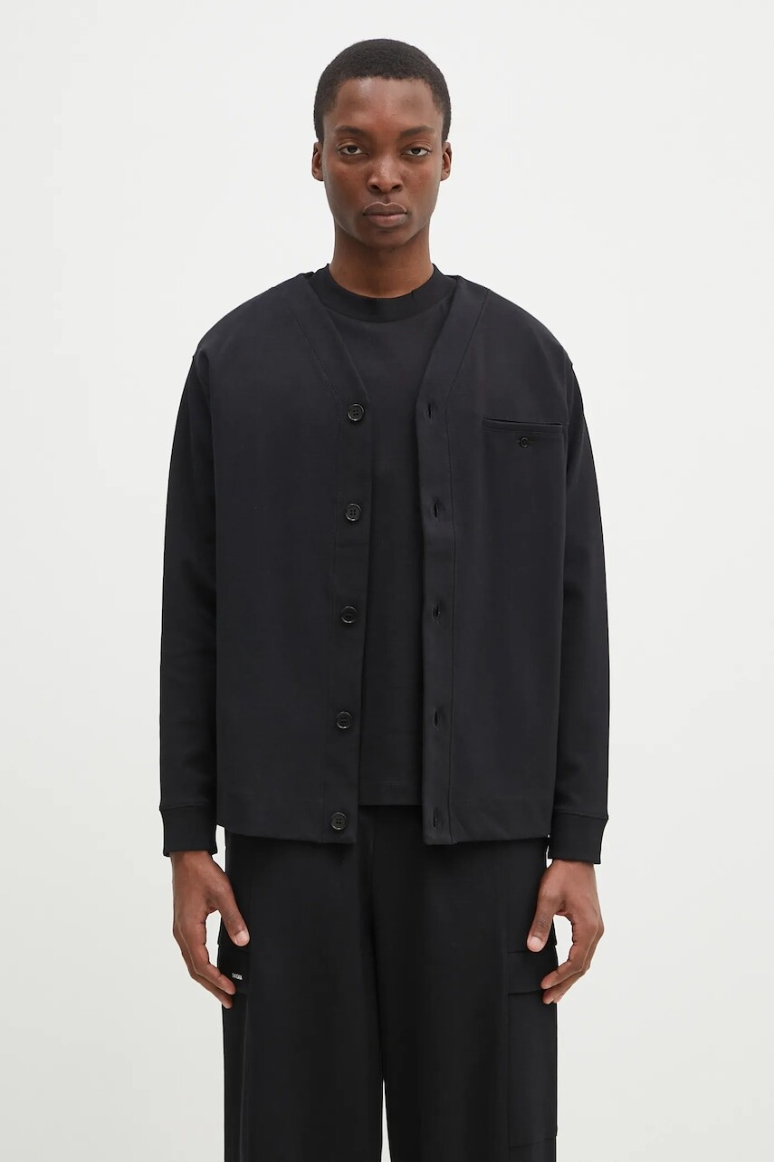 Mikina Pangaia čierna farba, jednofarebná, 10002237