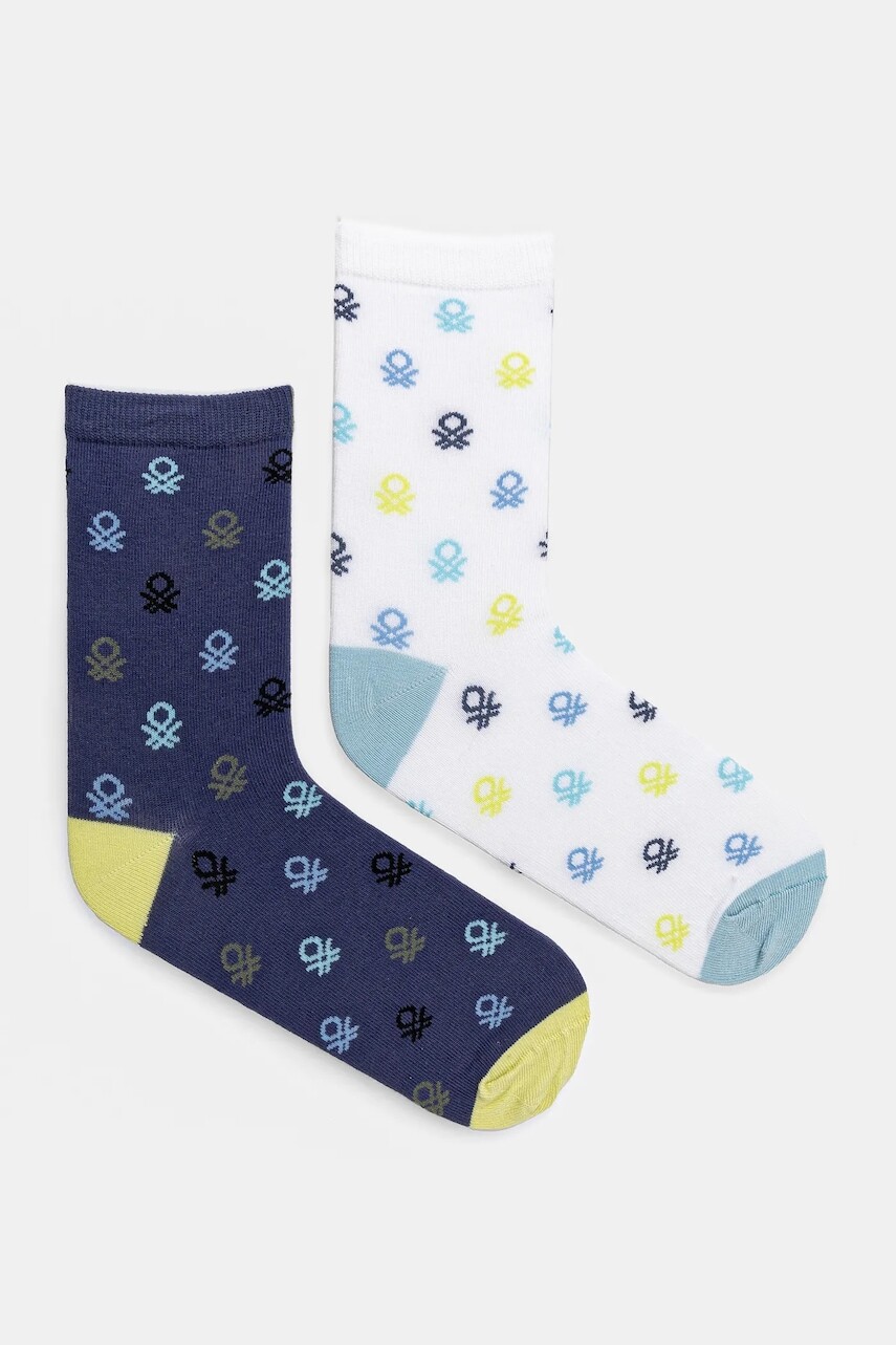 Detské ponožky United Colors of Benetton 2-pak tmavomodrá farba, 6AO307045