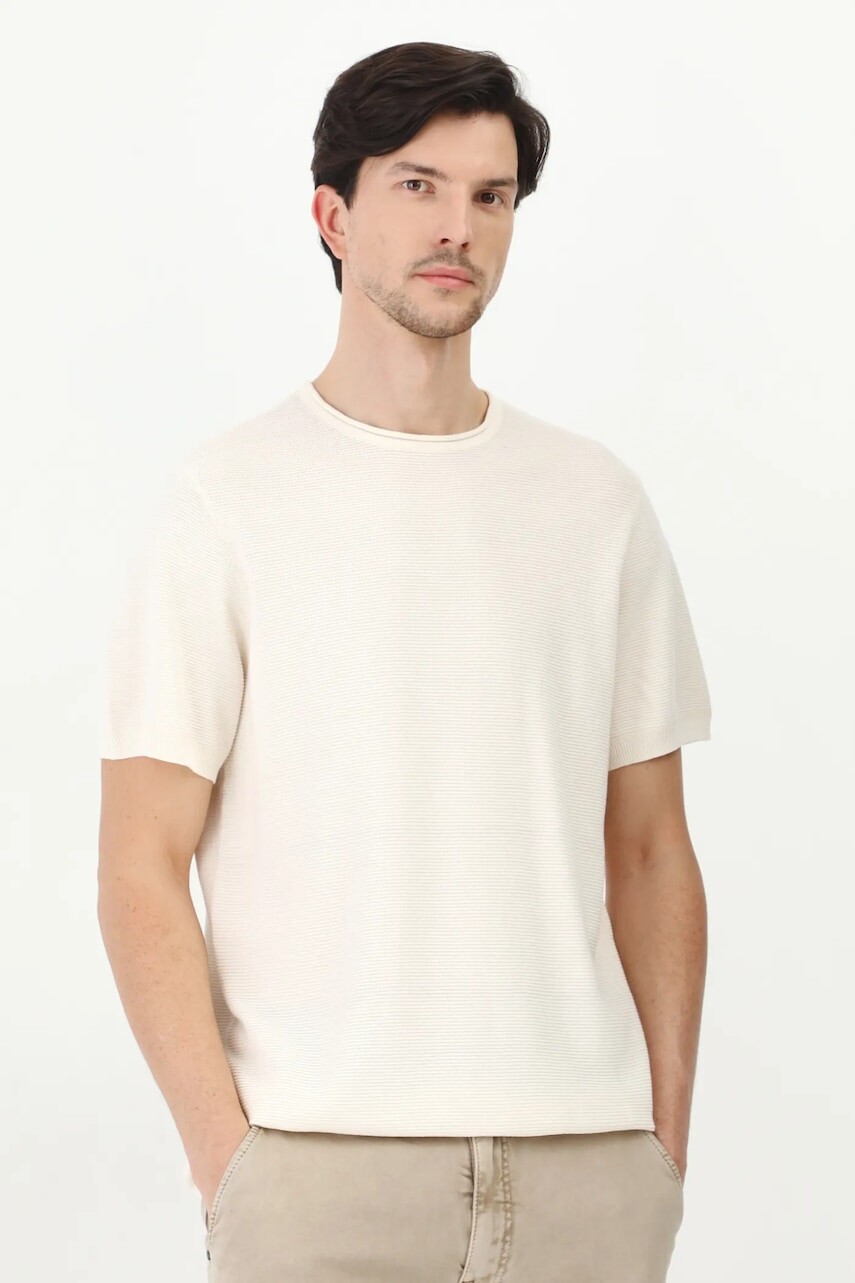 Bavlnené tričko Medicine pánske, béžová farba, jednofarebné