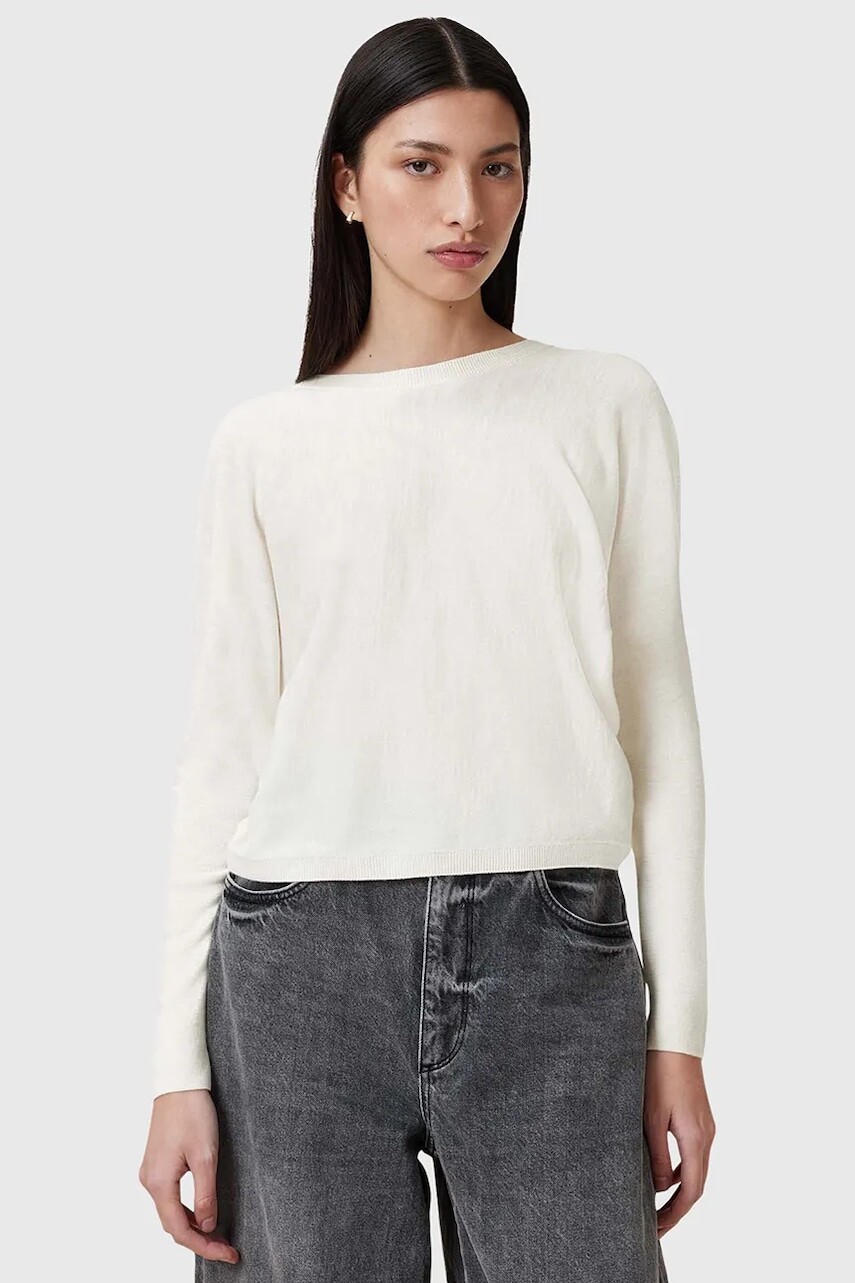 Vlnený sveter AllSaints JULIEANA dámsky, biela farba, W035KB