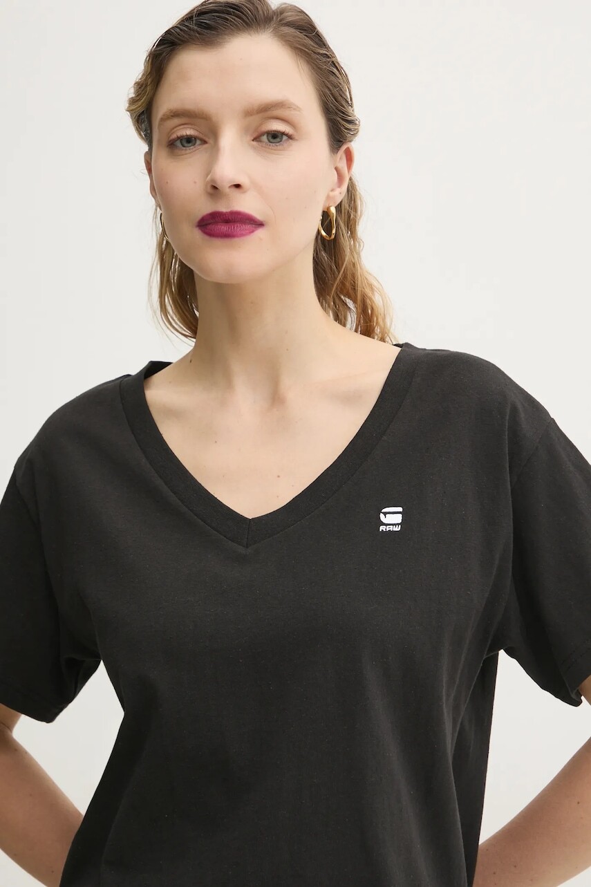 Bavlnené tričko G-Star dámsky, čierna farba, D26067-D601