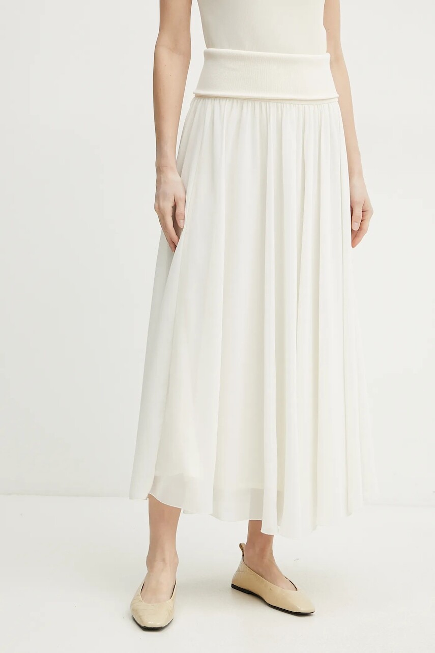 Sukňa Marella FOLCO2 biela farba, maxi, áčkový strih, 2513101101200