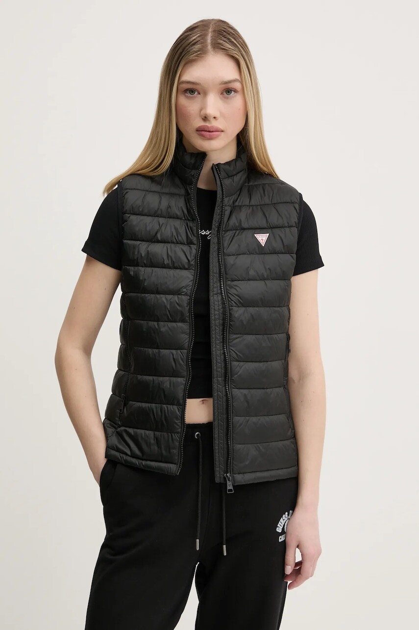 Vesta Guess Jeans dámska, čierna farba, prechodná, W5RN55 WHAB2