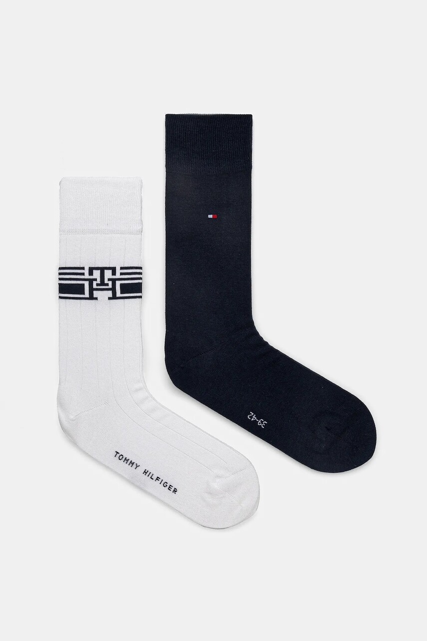 Ponožky Tommy Hilfiger 2-pak pánske, biela farba, 701232598