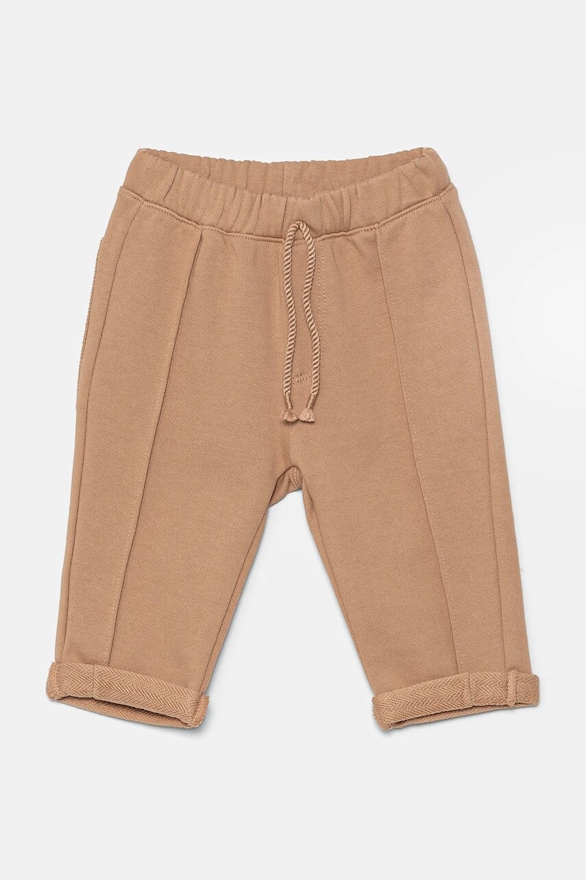 Detské tepláky United Colors of Benetton hnedá farba, jednofarebné, 3LAXAF024