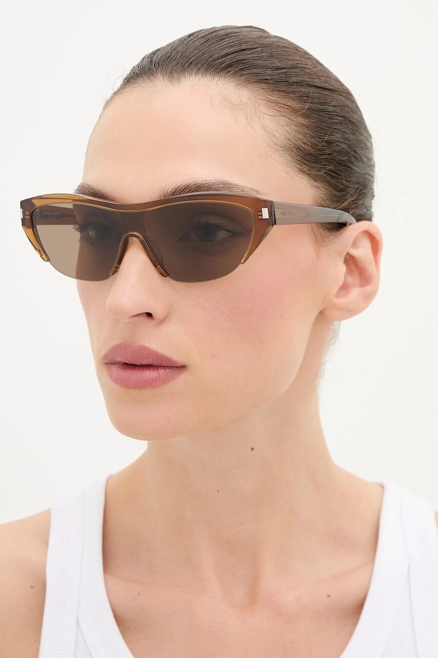 Slnečné okuliare Saint Laurent dámske, hnedá farba, SL 704,