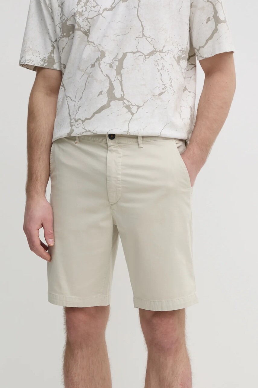 Šortky BOSS Orange pánske, béžová farba, 50536723