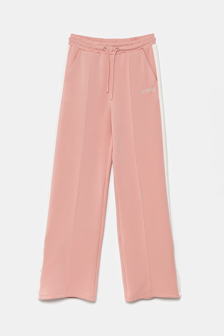 Detské tepláky Guess ružová farba, vzorované, J5RB10 KCO72