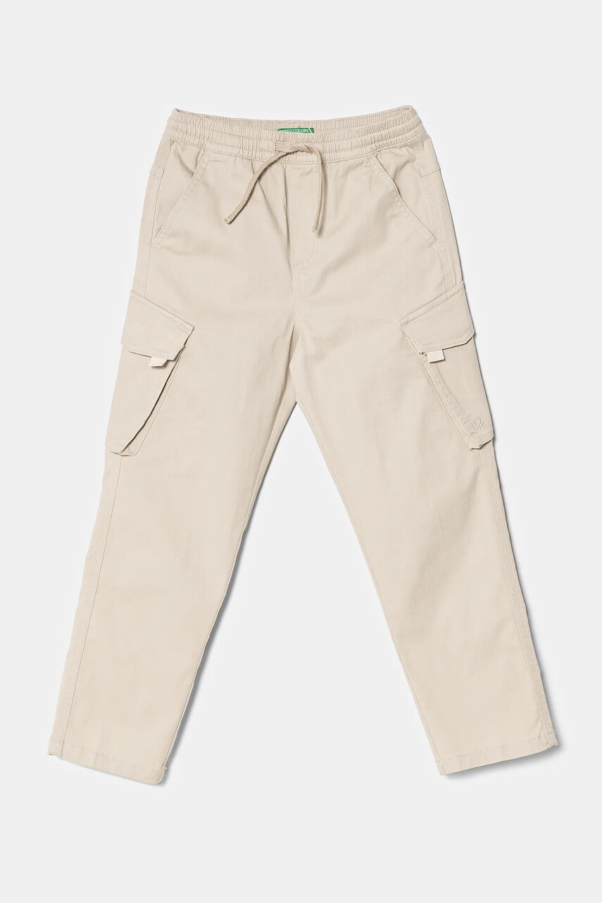 Detské nohavice United Colors of Benetton béžová farba, jednofarebné, 4TCGCF049