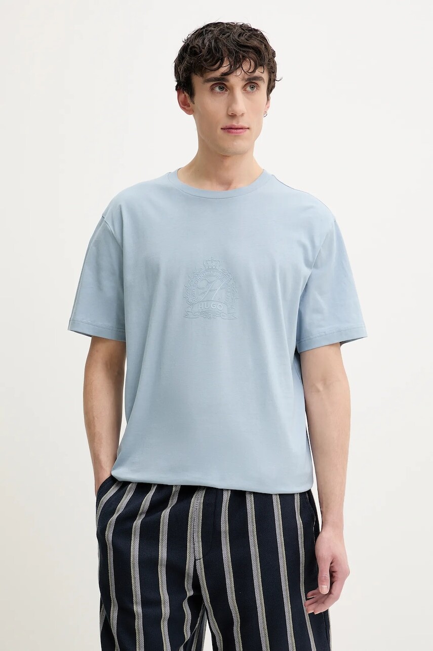 Bavlnené tričko HUGO pánske, s potlačou, 50538246