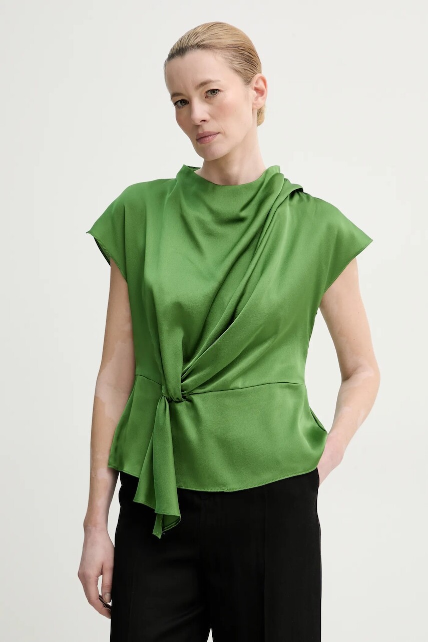 Blúzka Bruuns Bazaar dámska, zelená farba, jednofarebná