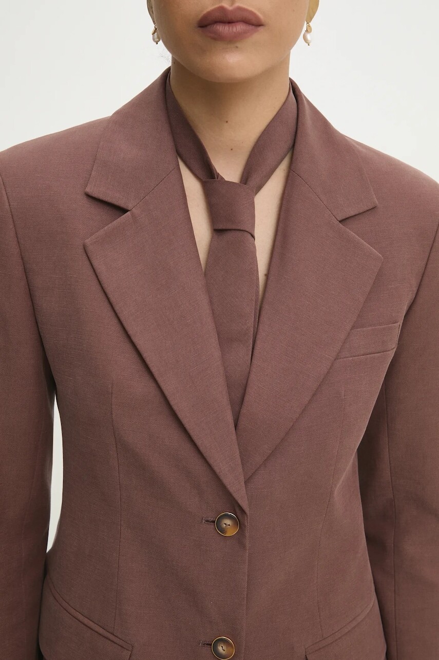 Kravata Answear.LAB dámsky, hnedá farba, jednofarebná