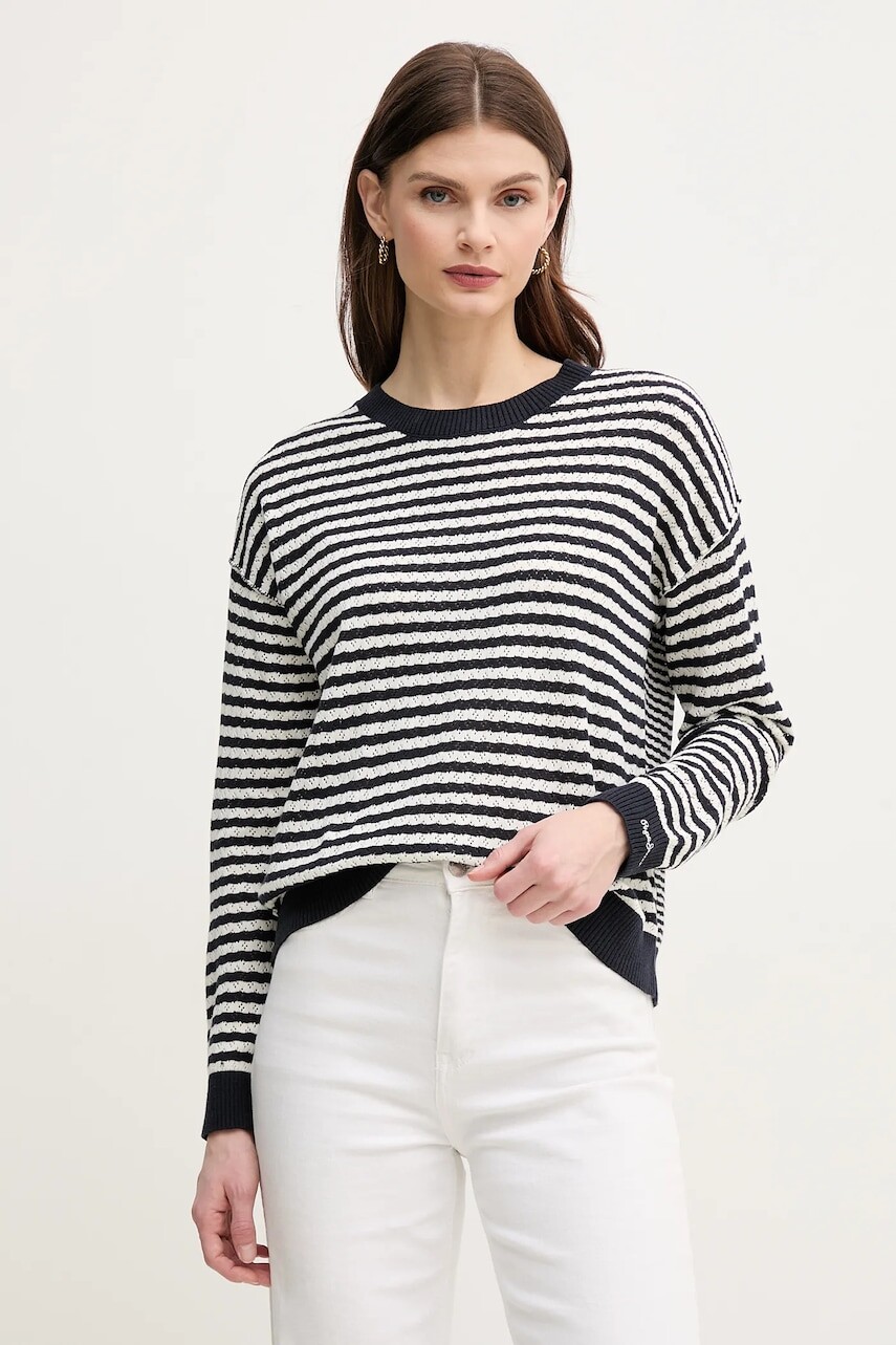 Sveter Pepe Jeans POPPY dámsky, tmavomodrá farba, tenký, PL702278