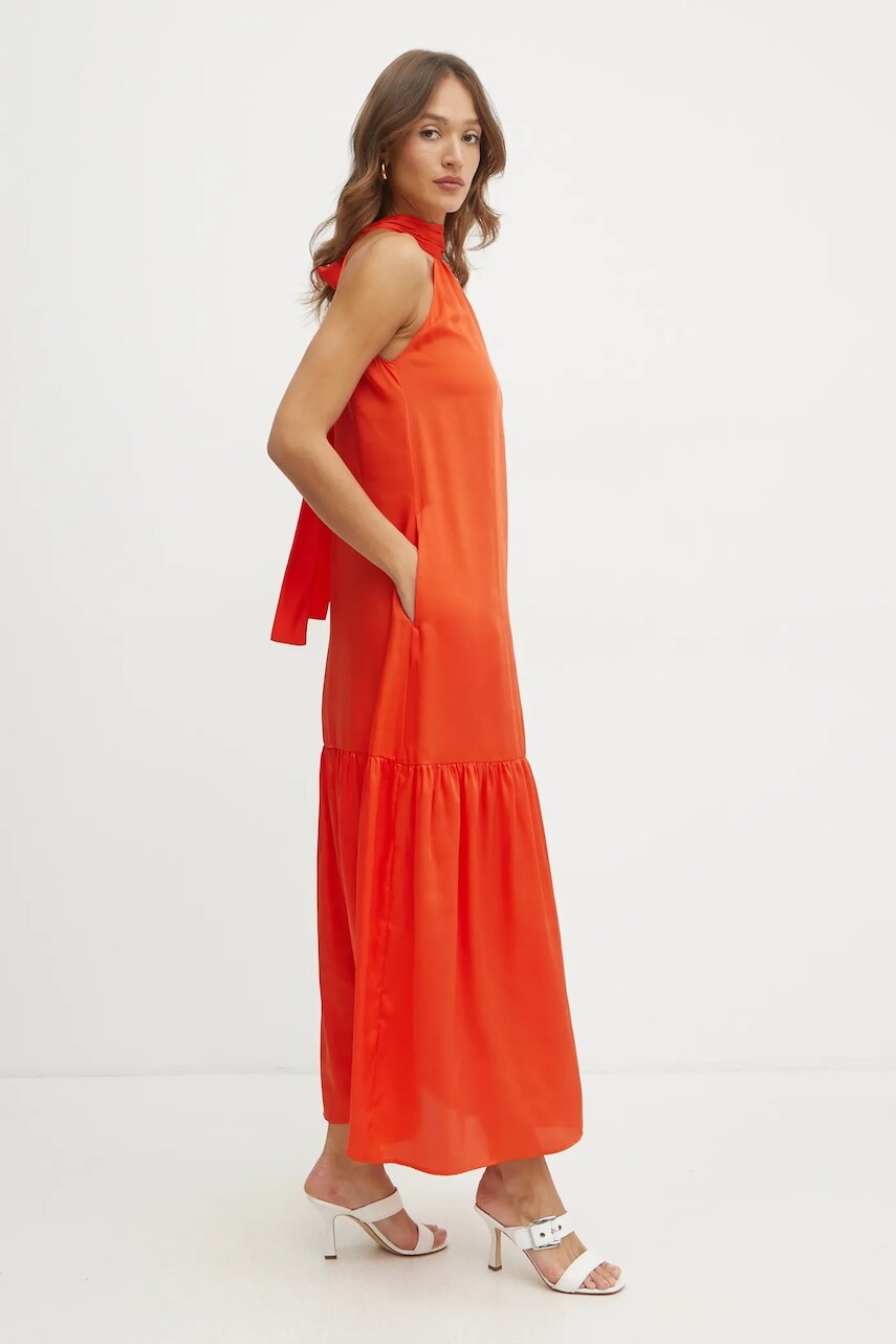 Šaty Liu Jo oranžová farba, maxi, áčkový strih, WA5393.T5973