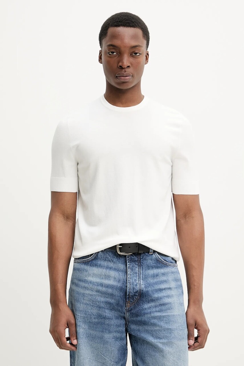 Sveter HUGO pánsky, béžová farba, tenký, 50536693