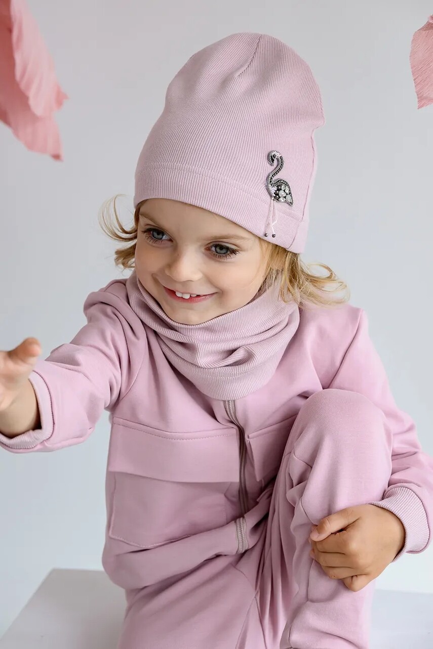 Detská čiapka Jamiks PATTI fialová farba biela, z tenkej pleteniny, JWH123