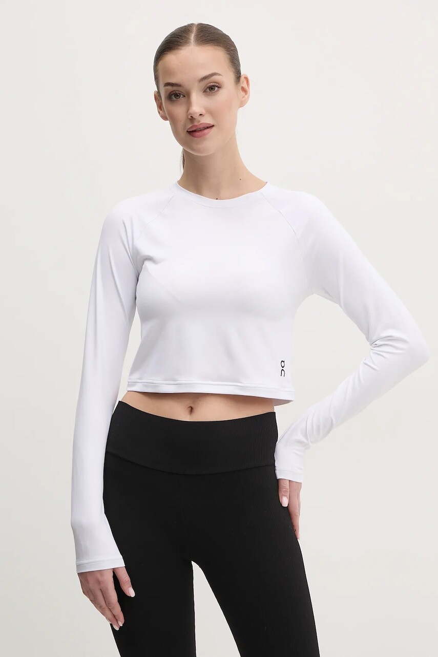 Tréningové tričko s dlhým rukávom On Studio biela farba, 1WF12430069
