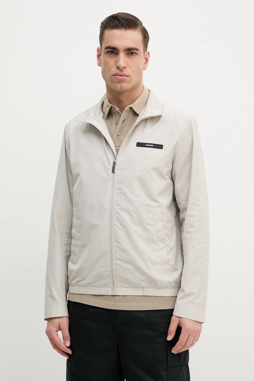 Bunda Calvin Klein béžová farba, prechodná, K10K114111