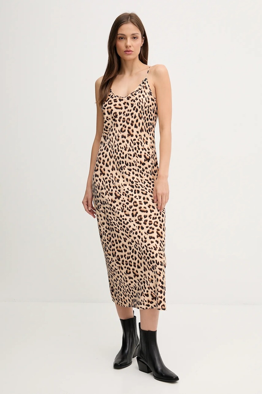 Šaty Dkny čierna farba, midi, priliehavé, DJ5D9053