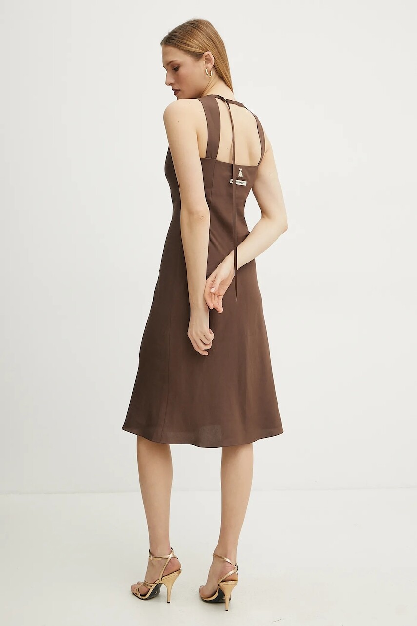 Šaty Patrizia Pepe hnedá farba, mini, áčkový strih, 2A2868 A052